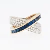 ALFIERI & ST JOHN - bague en or, diamants et saphirs bleus