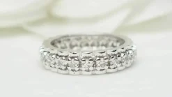 Alliance américaine ancienne or blanc et diamants