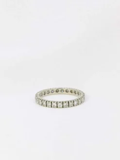 Alliance américaine en or blanc et diamants