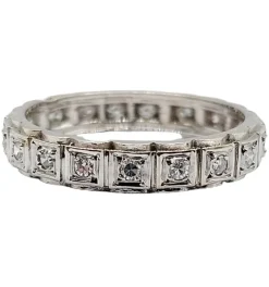 Alliance américaine or blanc 18k ornée de 0,38 carats de diamants taillés en brillants