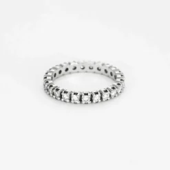 Alliance Américaine or blanc et diamants
