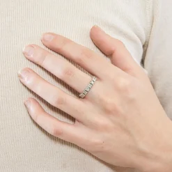 Alliance américaine or blanc et diamants
