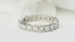 Alliance américaine or blanc et diamants
