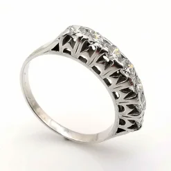 Alliance américaine or blanc et diamants