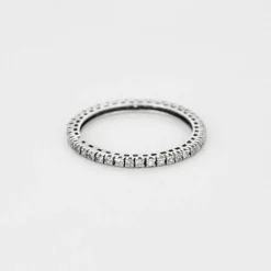 Alliance américaine or blanc et diamants