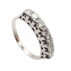 Alliance américaine or blanc et diamants
