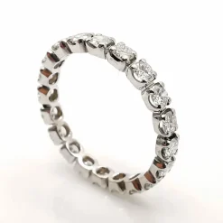Alliance américaine or blanc et diamants