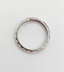 Alliance américaine or blanc 18k ornée de 0,38 carats de diamants taillés en brillants