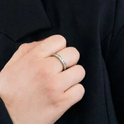 Alliance Américaine or blanc et diamants