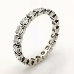 Alliance américaine or blanc et diamants