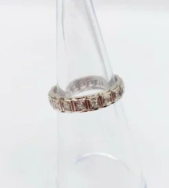 Alliance américaine or blanc 18k ornée de 0,38 carats de diamants taillés en brillants