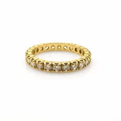 Alliance américaine or jaune diamants