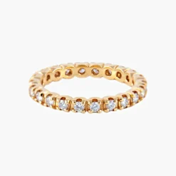 Alliance américaine or jaune diamants