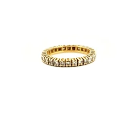 Alliance américaine or jaune diamants