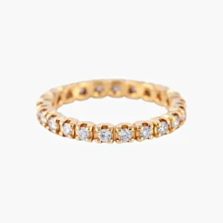Alliance américaine or jaune diamants