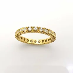 Alliance américaine or jaune diamants