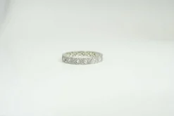 Alliance Art Déco diamants or blanc sur platine