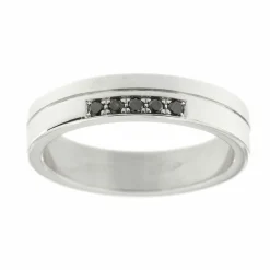 Alliance avec diamants noirs