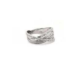 Alliance Croisée Or Blanc Diamants