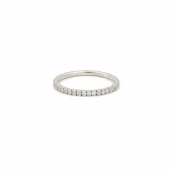 Alliance Demi Tour Diamants Or Gris