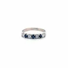 Alliance Demi-Tour Or blanc, Diamants & Saphirs