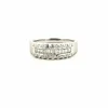 Alliance demi-tour or blanc et diamants