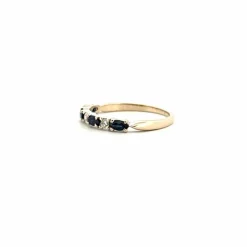 Alliance Demi-Tour Or Blanc 18 k Diamants & Saphirs
