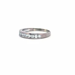 Alliance Demi-Tour or blanc diamants