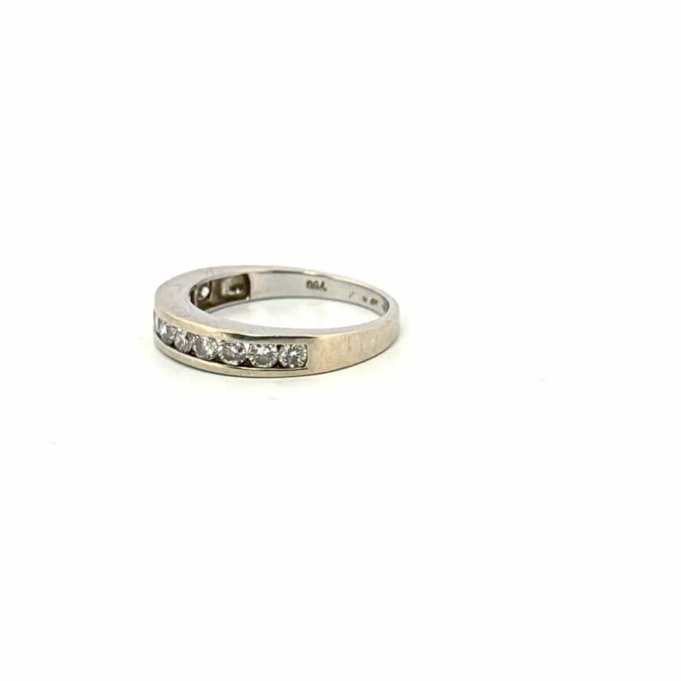 Alliance Demi-Tour Or Blanc Diamants