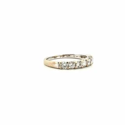 Alliance demi-tour or blanc diamants