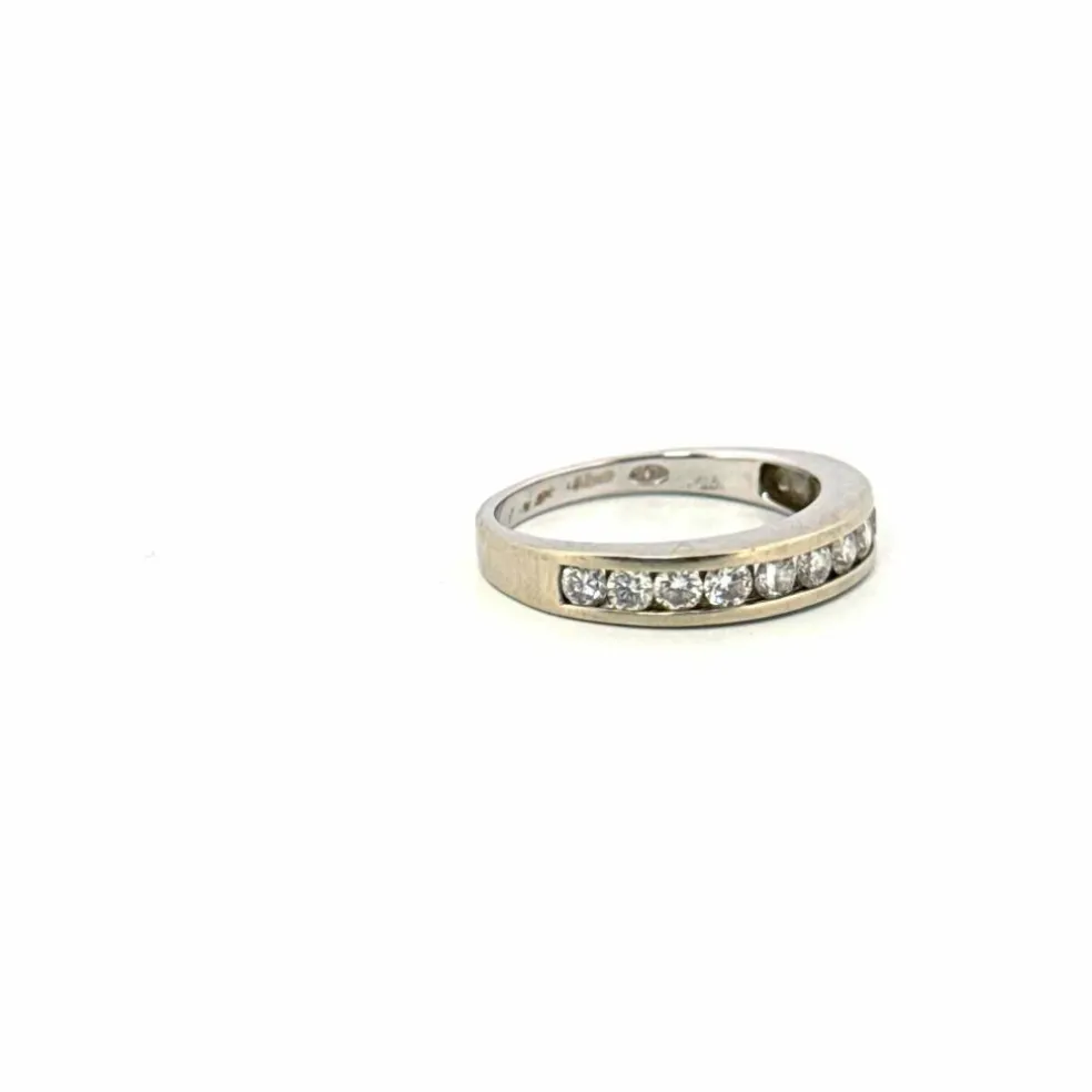 Alliance Demi-Tour Or Blanc Diamants