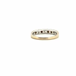 Alliance demi-tour or blanc diamants