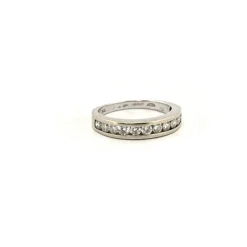 Alliance Demi-Tour Or Blanc Diamants