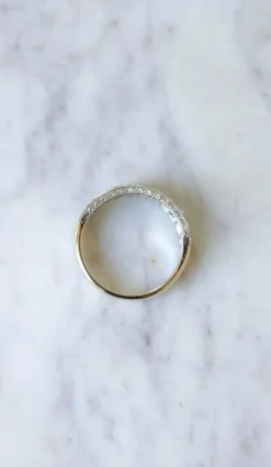 Alliance Diamants Double Anneau Art Déco