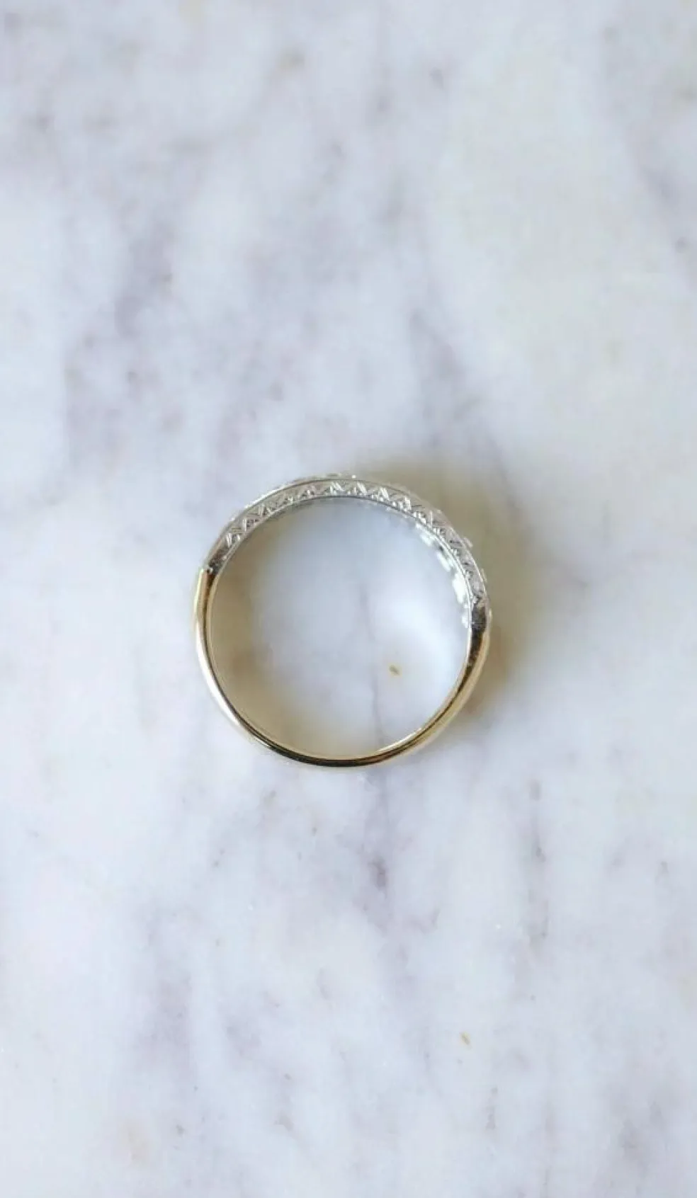 Alliance Diamants Double Anneau Art Déco