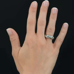 Alliance diamants entrelacée