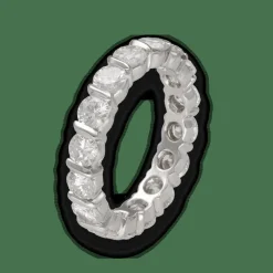 Alliance en or blanc diamants