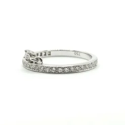 Alliance or blanc 18 carats sertie de diamants naturels
