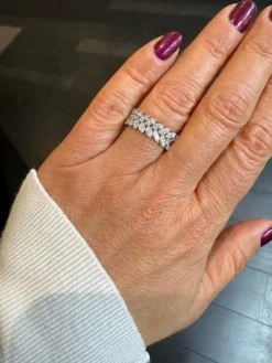 Alliance or blanc - Diamants taille marquise