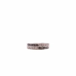 Alliance Or blanc Diamants blancs et noirs