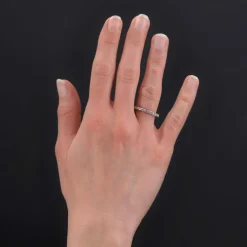 Alliance or blanc diamants à griffes