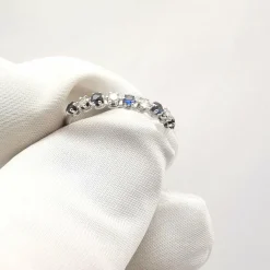 Alliance or blanc diamants et saphirs