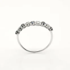 Alliance or blanc diamants et saphirs