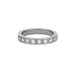 Alliance or gris ornée de diamants