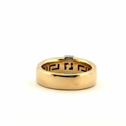 Alliance or jaune 18 carats motif en diamants