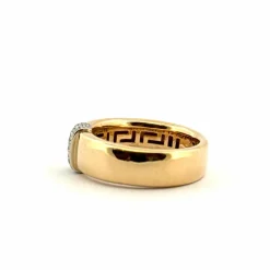 Alliance or jaune 18 carats motif en diamants