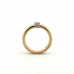 Alliance or jaune 18 carats motif en diamants