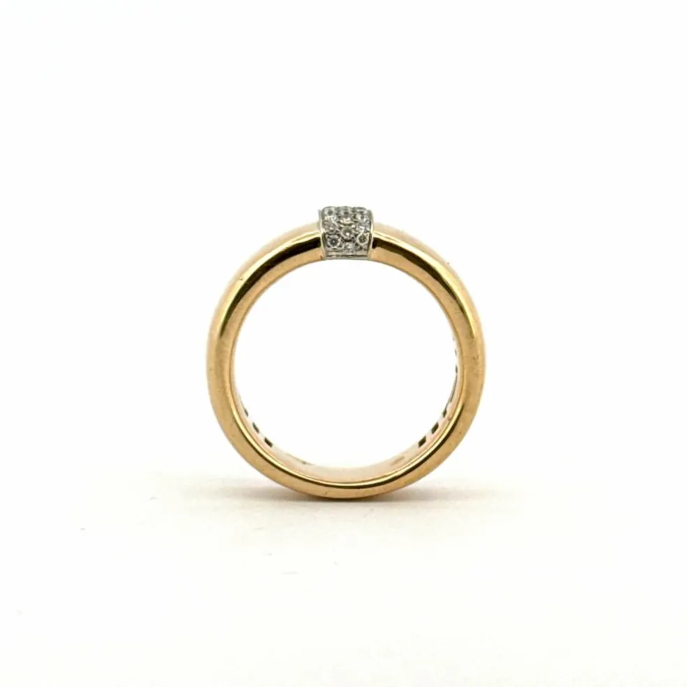 Alliance or jaune 18 carats motif en diamants