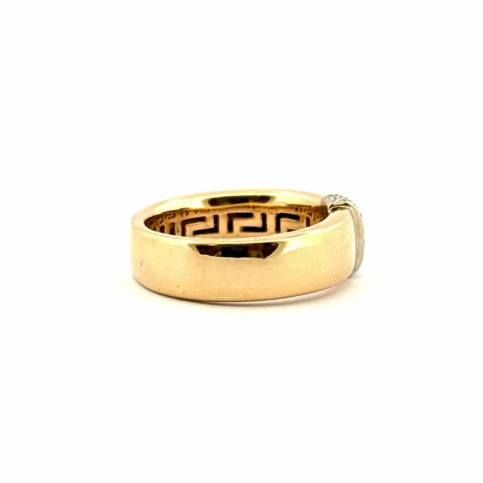 Alliance or jaune 18 carats motif en diamants
