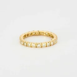 Alliance or jaune diamants brillants